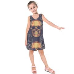 Skull Pattern Kids  Sleeveless Dress by BangZart