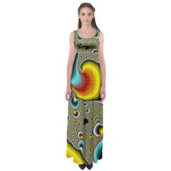 Fractals Random Bluray Empire Waist Maxi Dress by BangZart