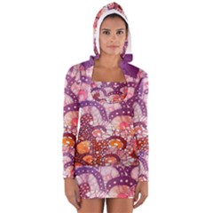 Colorful Art Traditional Batik Pattern Long Sleeve Hooded T-shirt by BangZart