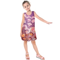 Colorful Art Traditional Batik Pattern Kids  Sleeveless Dress by BangZart