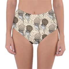 Bouffant Birds Reversible High-waist Bikini Bottoms by BangZart