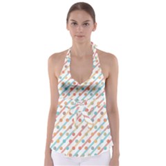 Simple Saturated Pattern Babydoll Tankini Top by linceazul