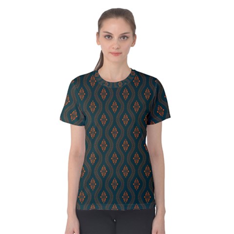 Ornamental Pattern Background Women s Cotton Tee by TastefulDesigns