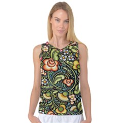 Bohemia Floral Pattern Women s Basketball Tank Top by BangZart