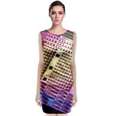 Optics Electronics Machine Technology Circuit Electronic Computer Technics Detail Psychedelic Abstra Sleeveless Velvet Midi Dress by BangZart