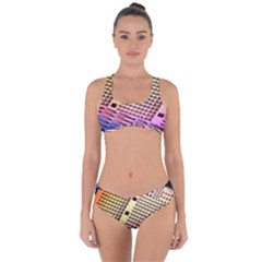 Optics Electronics Machine Technology Circuit Electronic Computer Technics Detail Psychedelic Abstra Criss Cross Bikini Set by BangZart