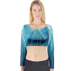 Glass Bulding Long Sleeve Crop Top by BangZart