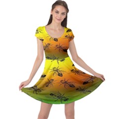 Insect Pattern Cap Sleeve Dresses by BangZart