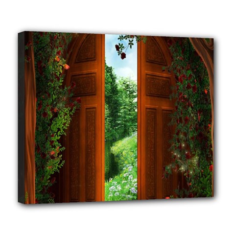 Beautiful World Entry Door Fantasy Deluxe Canvas 24  X 20   by BangZart