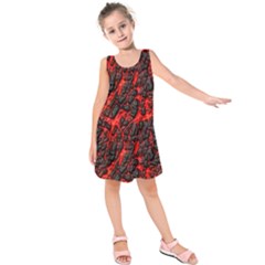 Volcanic Textures  Kids  Sleeveless Dress by BangZart