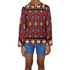 Toraja Traditional Art Pattern Kids  Long Sleeve Swimwear by BangZart