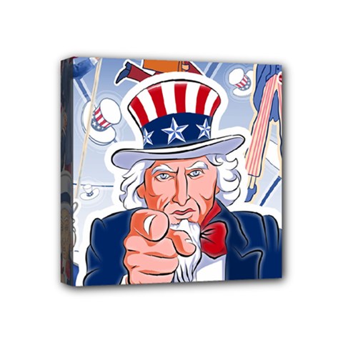 Independence Day United States Of America Mini Canvas 4  X 4  by BangZart