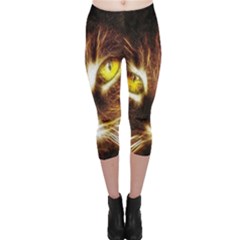 Cat Face Capri Leggings  by BangZart