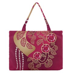 Love Heart Medium Zipper Tote Bag by BangZart