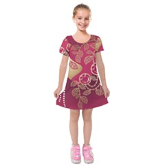 Love Heart Kids  Short Sleeve Velvet Dress by BangZart