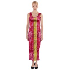 Rose And Roses And Another Rose Fitted Maxi Dress by pepitasart