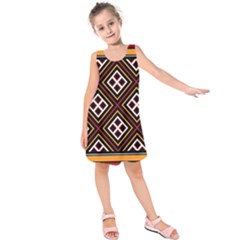 Toraja Pattern Pa re po  Sanguba ( Dancing Alone ) Kids  Sleeveless Dress by BangZart