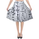 Science Formulas Flared Midi Skirt View1