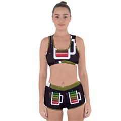 Black Energy Battery Life Racerback Boyleg Bikini Set by BangZart