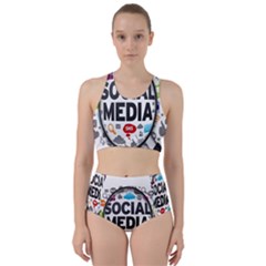 Social Media Computer Internet Typography Text Poster Bikini Swimsuit Spa Swimsuit  by BangZart