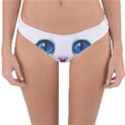 Cute White Cat Blue Eyes Face Reversible Hipster Bikini Bottoms View3