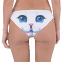 Cute White Cat Blue Eyes Face Reversible Hipster Bikini Bottoms View4