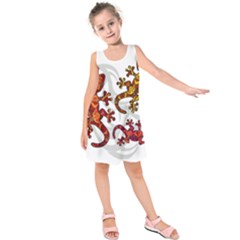 Ornate Lizards Kids  Sleeveless Dress by Valentinaart