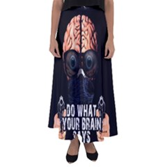 Do What Your Brain Says Flared Maxi Skirt by Valentinaart