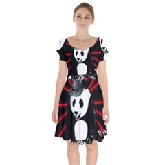 Deejay Panda Short Sleeve Bardot Dress by Valentinaart