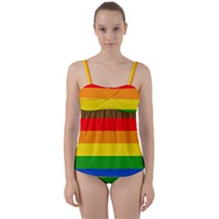 Philadelphia Pride Flag Twist Front Tankini Set by Valentinaart