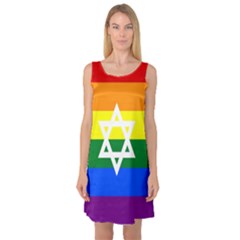 Gay Pride Israel Flag Sleeveless Satin Nightdress by Valentinaart