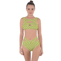 Green And Yellow Banana Bunch Pattern Bandaged Up Bikini Set  by NorthernWhimsy