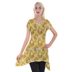 Yellow Banana Pattern Short Sleeve Side Drop Tunic by NorthernWhimsy