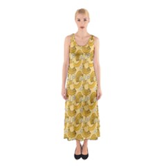 Yellow Banana Pattern Sleeveless Maxi Dress by NorthernWhimsy