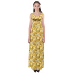 Yellow Banana Pattern Empire Waist Maxi Dress by NorthernWhimsy