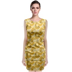 Yellow Banana Pattern Classic Sleeveless Midi Dress by NorthernWhimsy