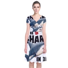 The Shark Movie Short Sleeve Front Wrap Dress by Valentinaart