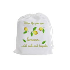 When Life Gives You Lemons Drawstring Pouches (large)  by Valentinaart