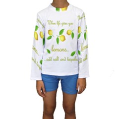 When Life Gives You Lemons Kids  Long Sleeve Swimwear by Valentinaart