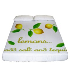 When Life Gives You Lemons Fitted Sheet (queen Size) by Valentinaart