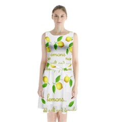 When Life Gives You Lemons Sleeveless Waist Tie Chiffon Dress by Valentinaart