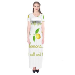 When Life Gives You Lemons Short Sleeve Maxi Dress by Valentinaart