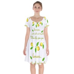 When Life Gives You Lemons Short Sleeve Bardot Dress by Valentinaart