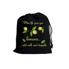 When Life Gives You Lemons Drawstring Pouches (large)  by Valentinaart