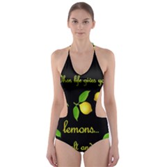 When Life Gives You Lemons Cut-out One Piece Swimsuit by Valentinaart