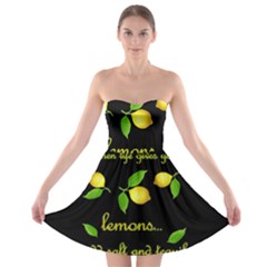 When Life Gives You Lemons Strapless Bra Top Dress by Valentinaart