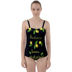 When Life Gives You Lemons Twist Front Tankini Set by Valentinaart