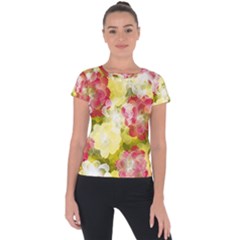 Flower Power Short Sleeve Sports Top  by designworld65