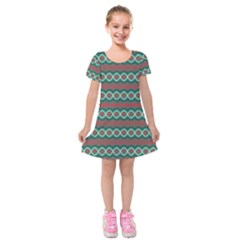 Ethnic Geometric Pattern Kids  Short Sleeve Velvet Dress by linceazul