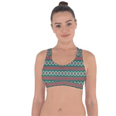 Ethnic Geometric Pattern Cross String Back Sports Bra by linceazul